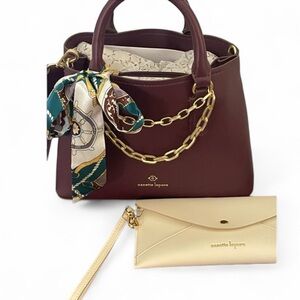 NANETTE LEPORE Set Valle Crossbody Satchel, Wristlet/Wallet, & FREE Twilly NWOT💜